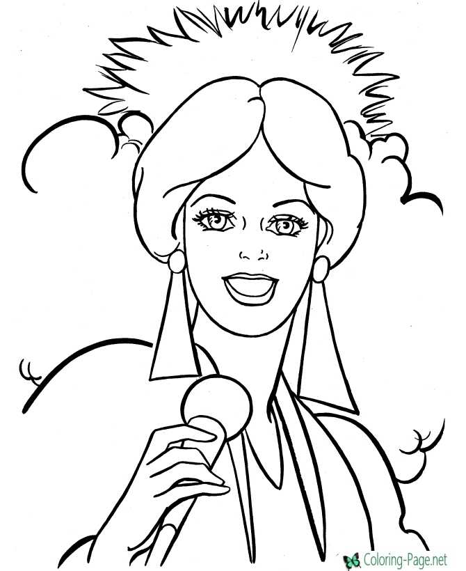The Lead Singer Printable Rock Star coloring page