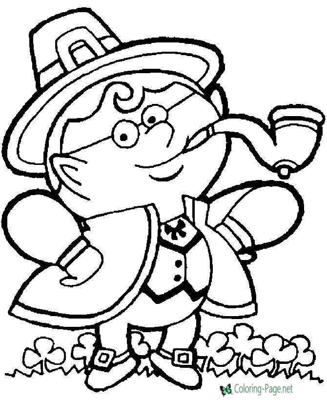 Leprechaun on St Patrick´s Day Coloring Pages