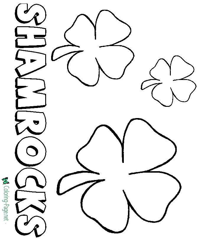 Shamrocks on St Patrick´s Day Coloring Pages