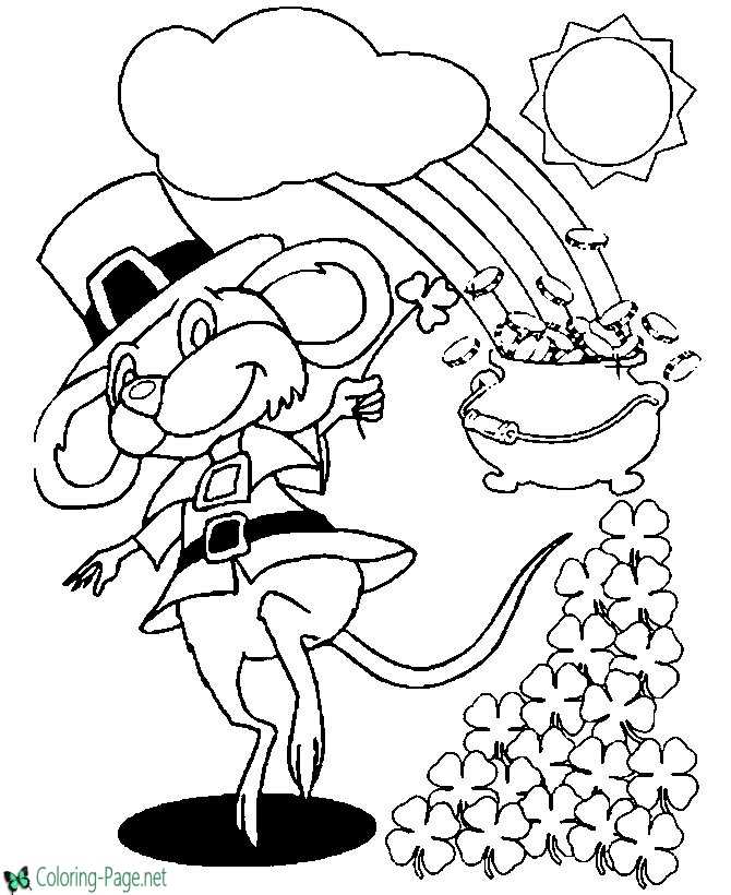 St Patrick´s Day Coloring Pages Leprechauns Rainbow