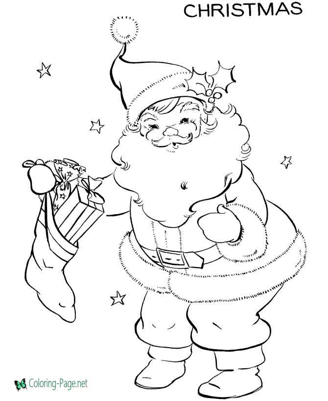 Santa Coloring Pages to Print and Color