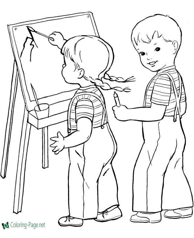 kids school coloring page