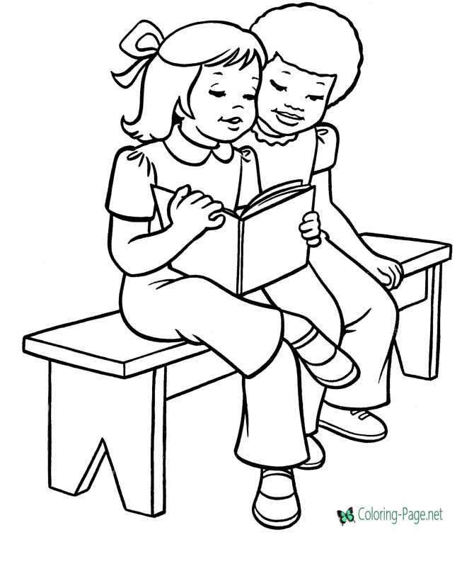 Girls School Coloring Pages