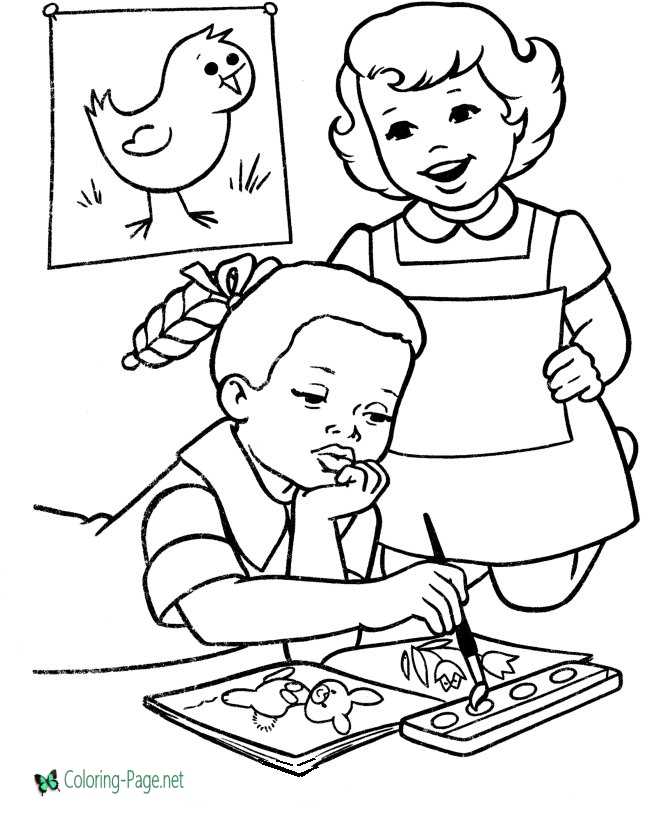 coloring page for school