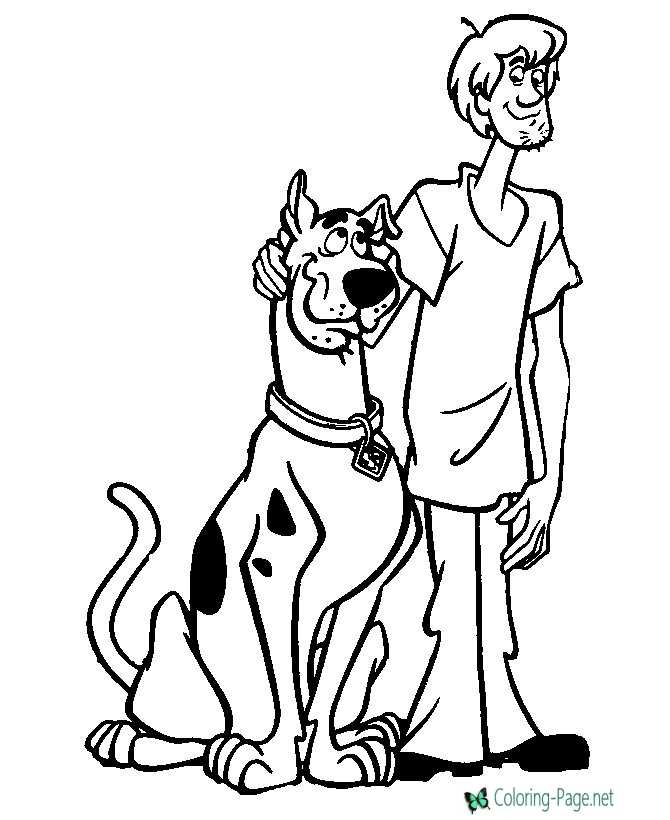 printable shaggy and scooby doo coloring page
