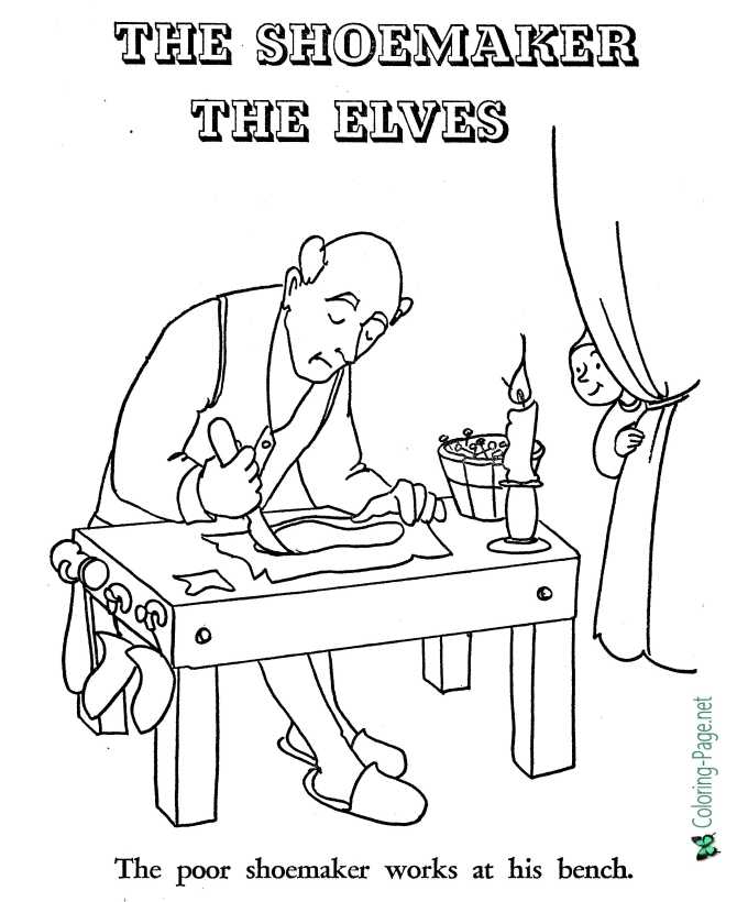 print Shoemaker and the Elves coloring page