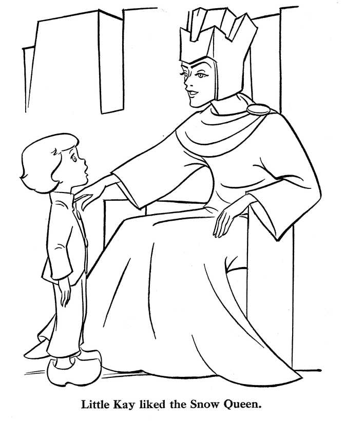 Kay and Snow Queen coloring page