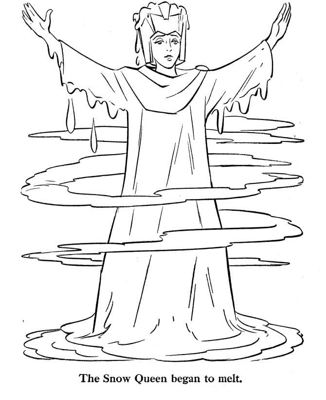 The Snow Queen Melts Coloring Page