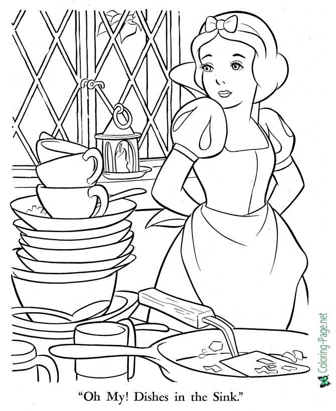 printable Snow White Coloring Sheet