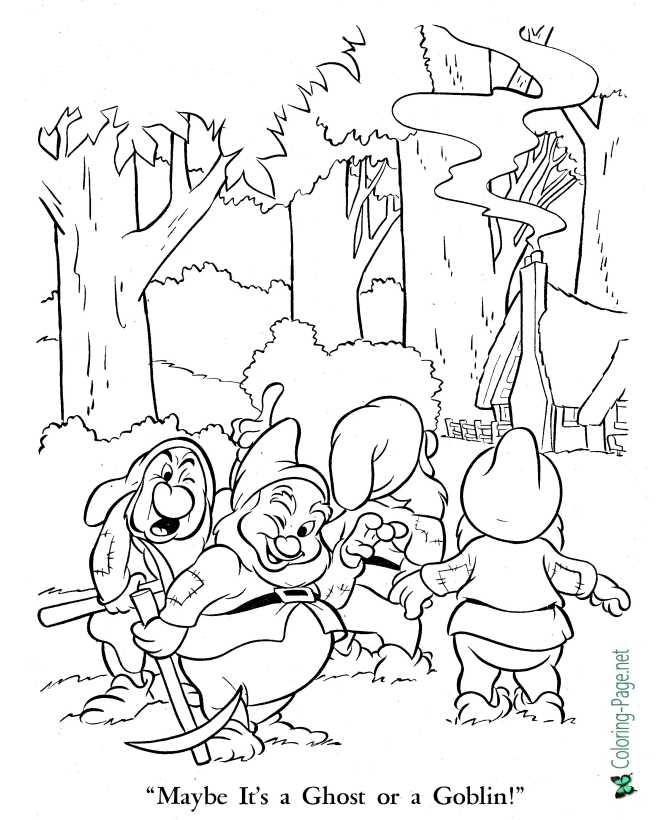 printable Snow White coloring page - Ghost or Goblin