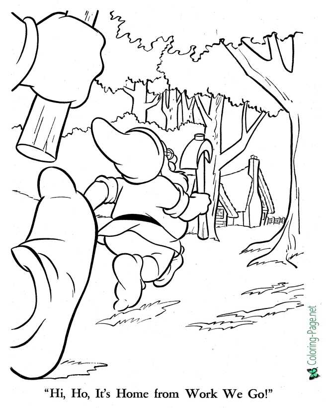 printable Snow White coloring page