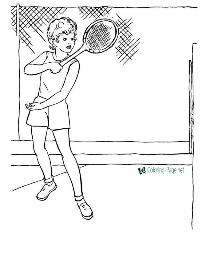 Tennis Sports Coloring Pages