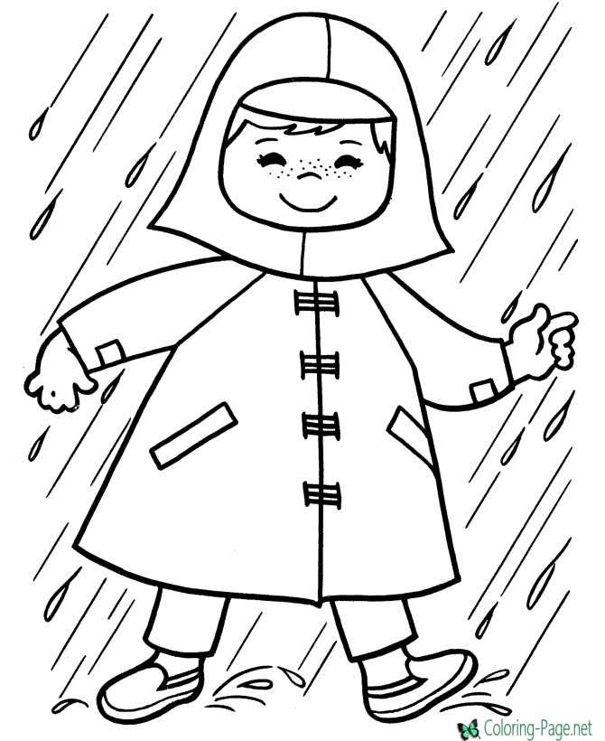 Spring Showers Coloring Pages