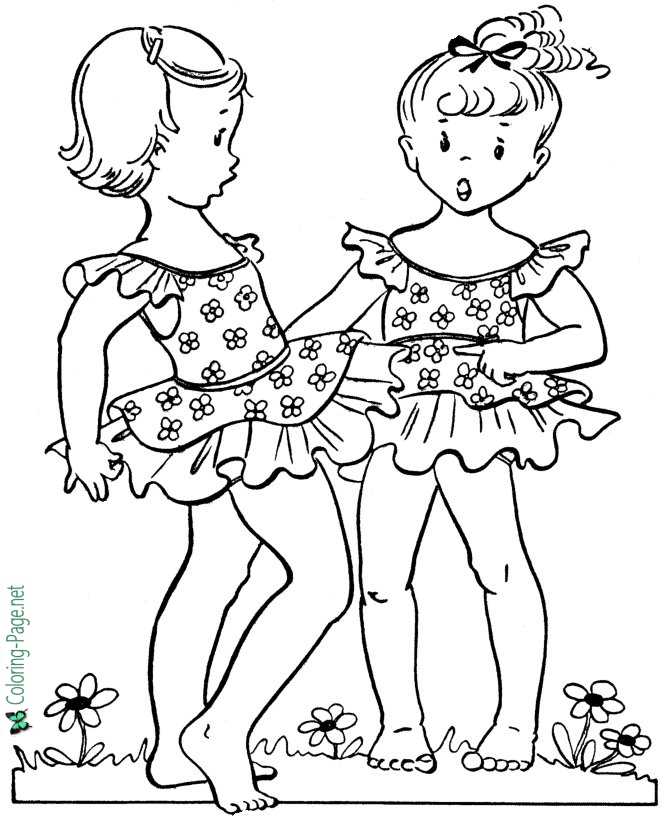 Summer Coloring Pages Girls Flowers