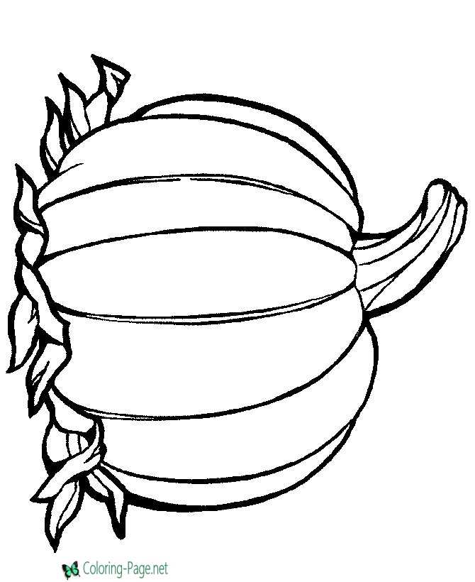 Thanksgiving Coloring Pages Pumpkin and Leaves