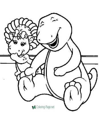 Barney cartoon coloring pages