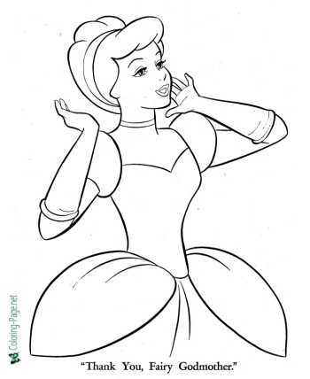 Cinderella coloring pages for girls