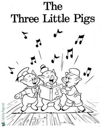 Three Little Pigs fairy tale coloring pages