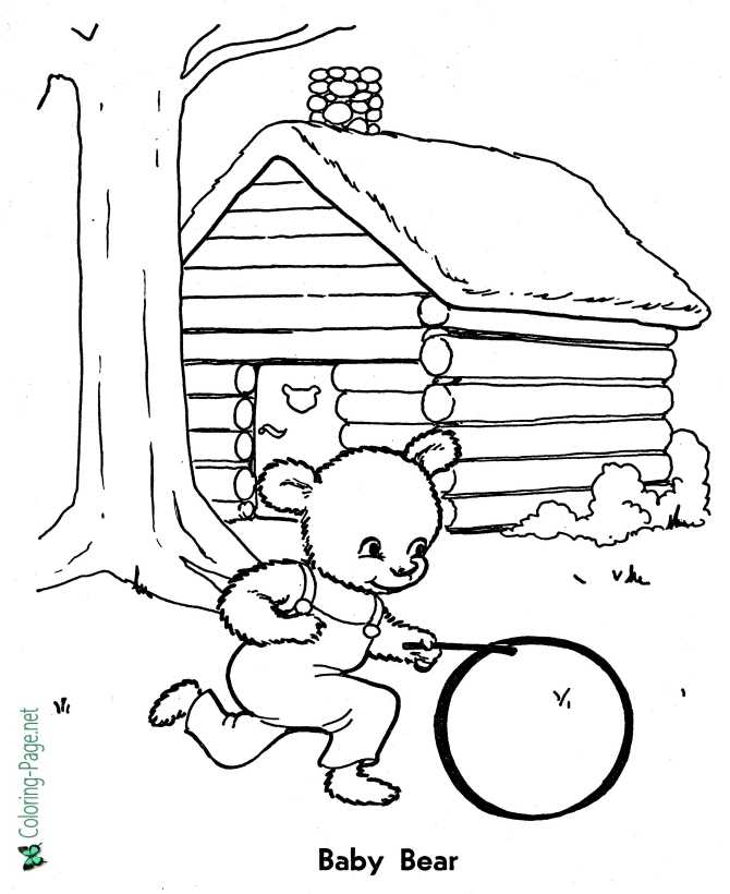 printable Baby Bear Three Bears coloring page