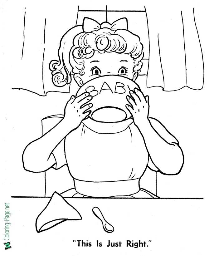 Goldilocks Coloring Page - This is Just Right!