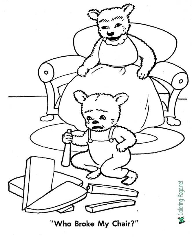 printable Baby Bear and Mama Bear Coloring Page