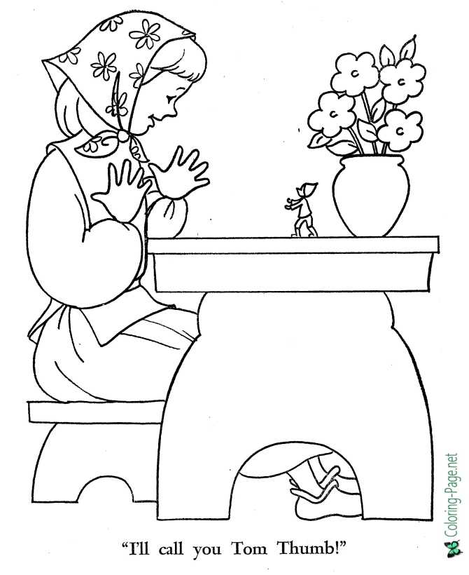 A Little Boy - Tom Thumb coloring page
