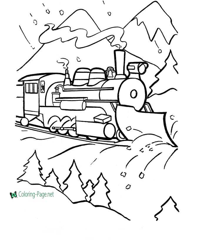 Train Coloring Pages Plowing Trains