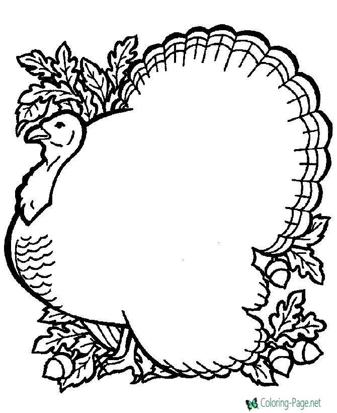 Turkey Coloring Pages to Print and Color