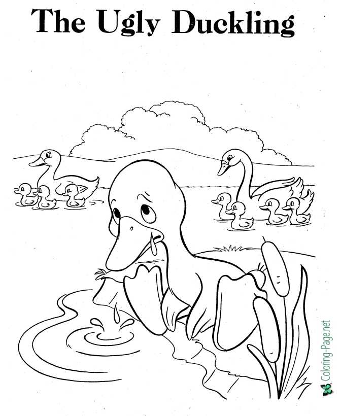 printable Ugly Duckling coloring page
