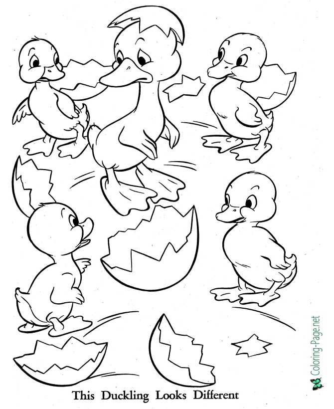 color Ugly Duckling picture sheet