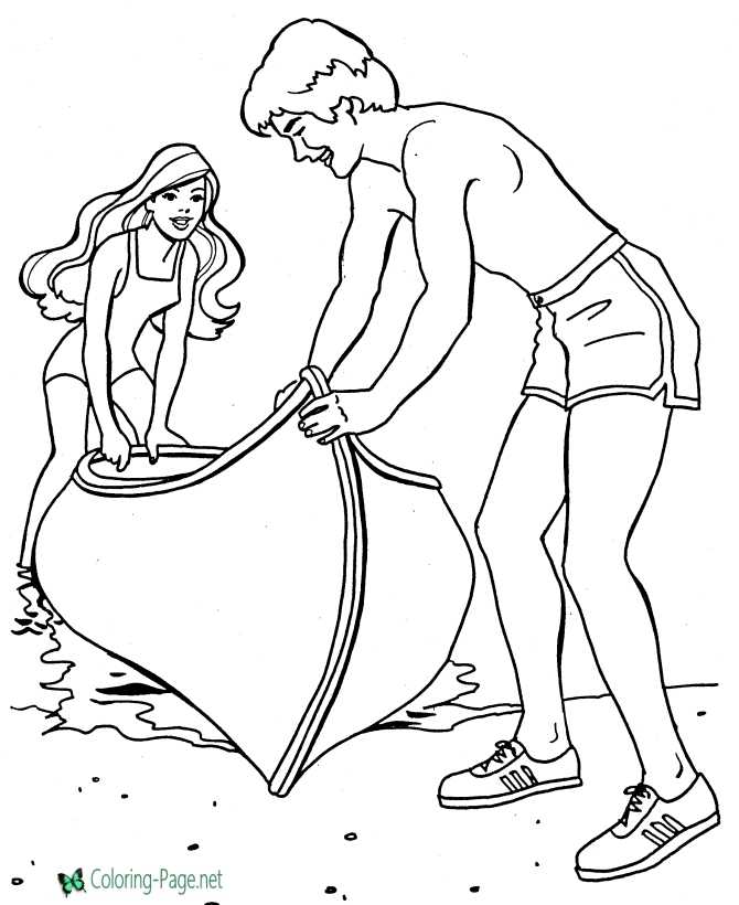 printable vacation coloring page for girls