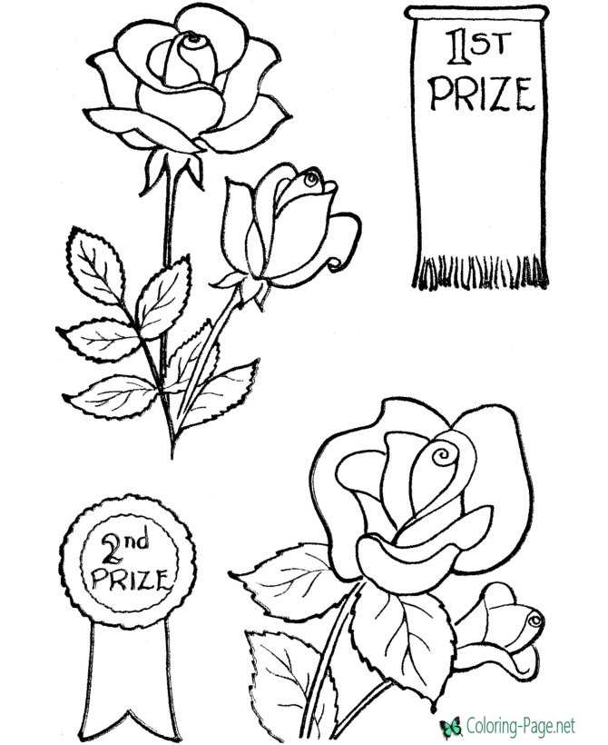 Valentine Flower Coloring Page to Color