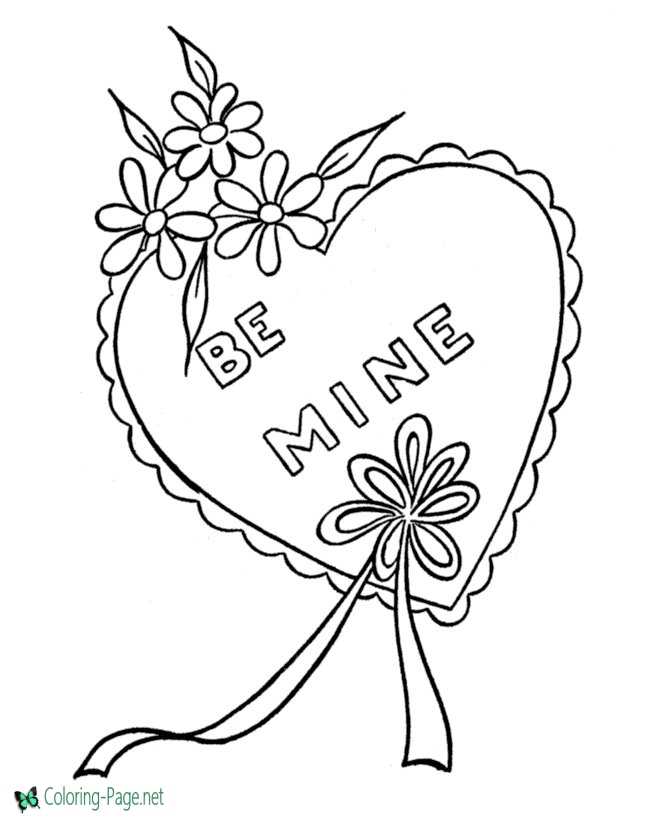 Valentines hearts coloring pages