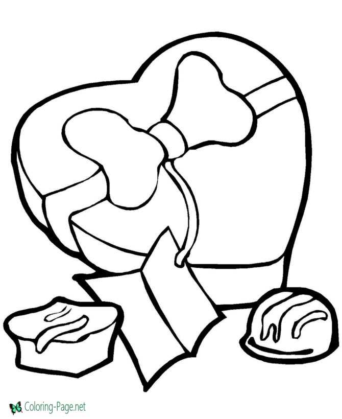 Valentine candy coloring pages