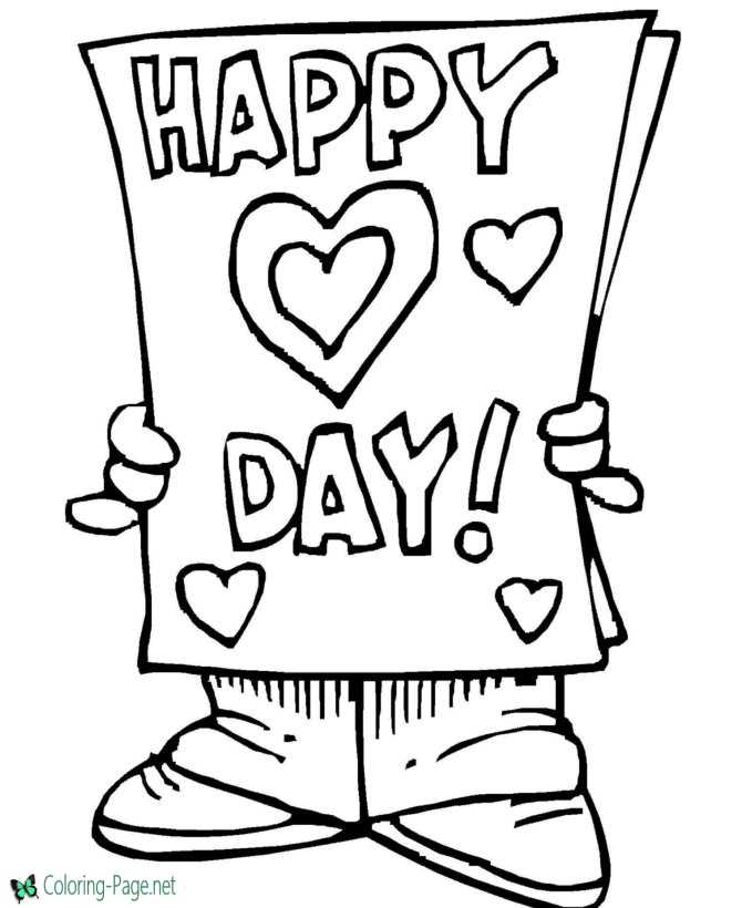 Happy Day Valentine´s Day Coloring Pages