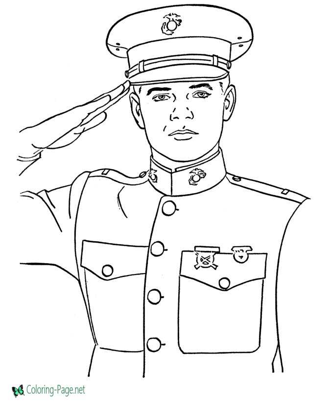 Salute Veterans Day Coloring Pages