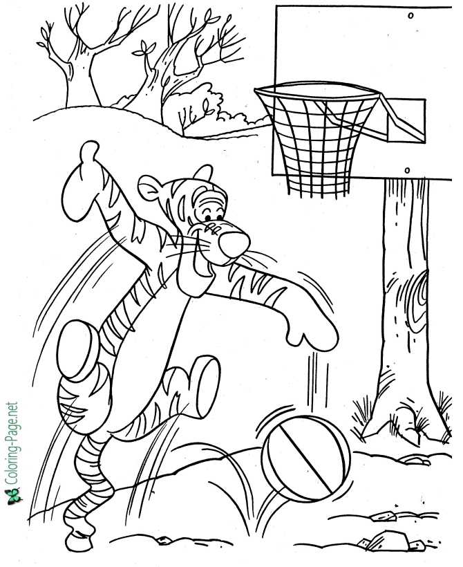 printable winnie the pooh and Tigger coloring page