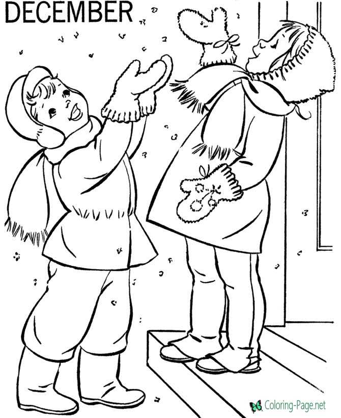 Printable Winter Coloring Pages December