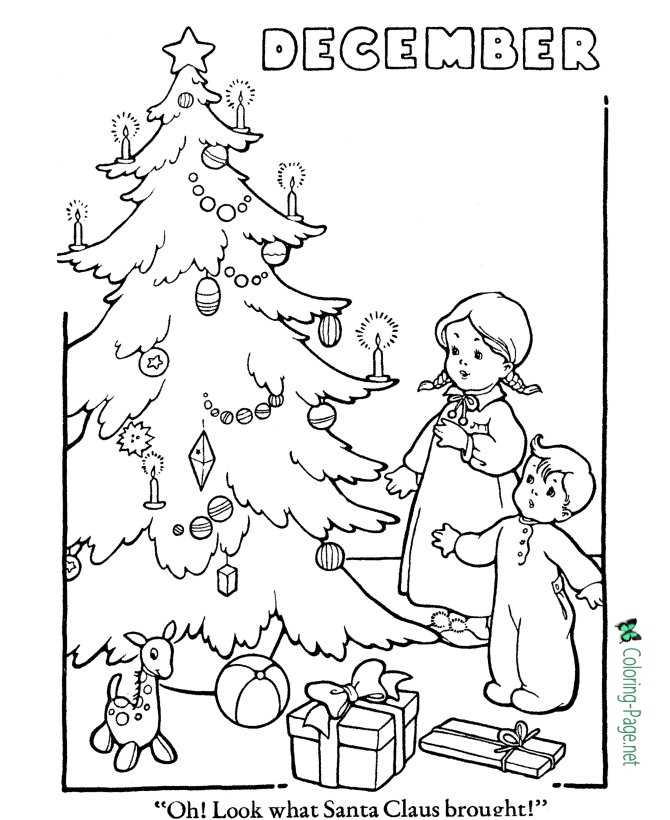 Printable Winter Coloring Pages Christmas Tree