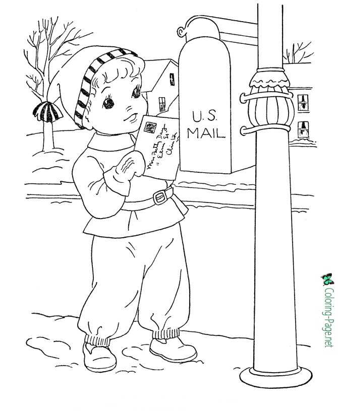 Winter Coloring Pages Santa Letter