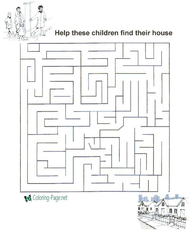 Printable kids maze
