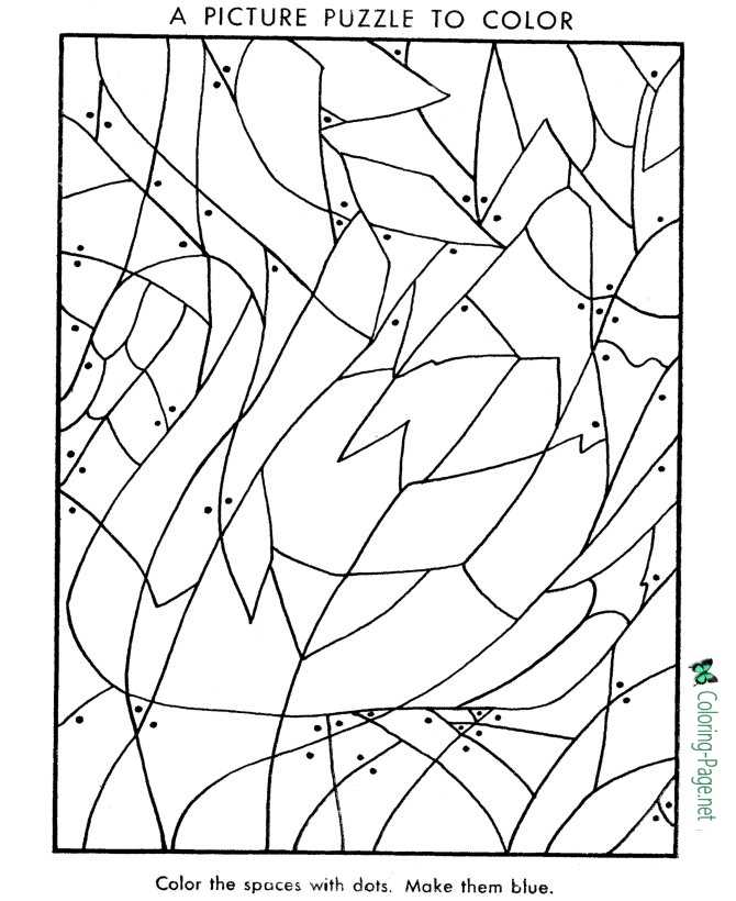 Swan Picture Puzzle Worksheets