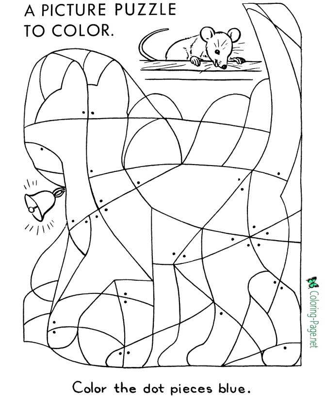 Mouse Picture Puzzle Worksheets