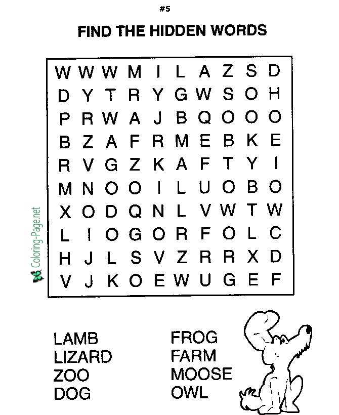 Word puzzle Worksheet for children