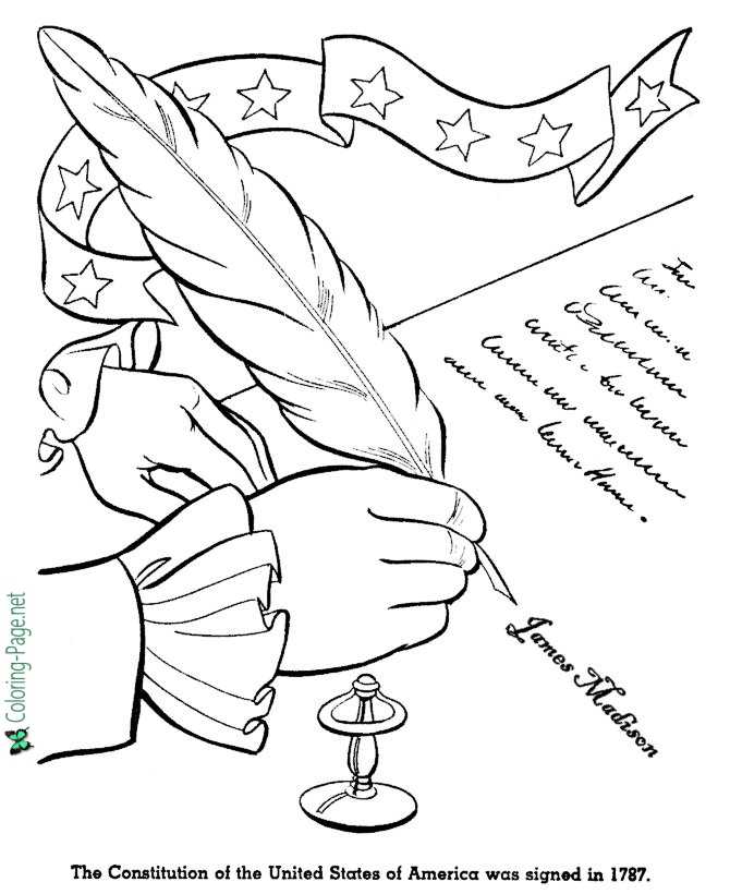 The Constitution American History Coloring Page