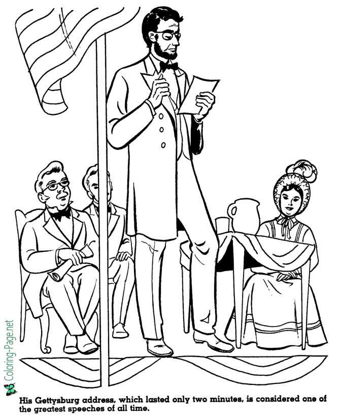 Abraham Lincoln American History Coloring Page
