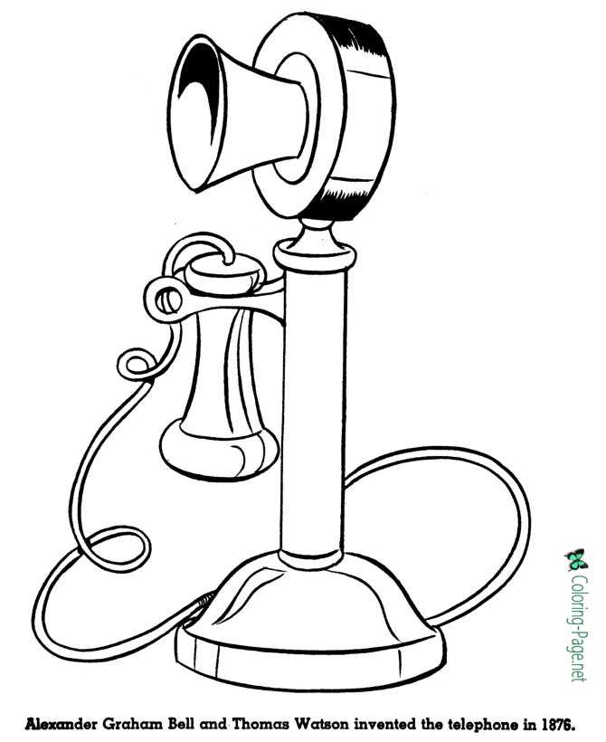 Alexander Graham Bell American History Coloring Page