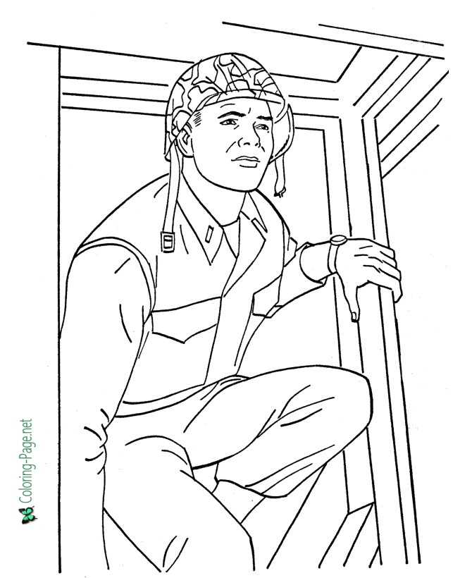 Soldier - Armed Forces Coloring Page