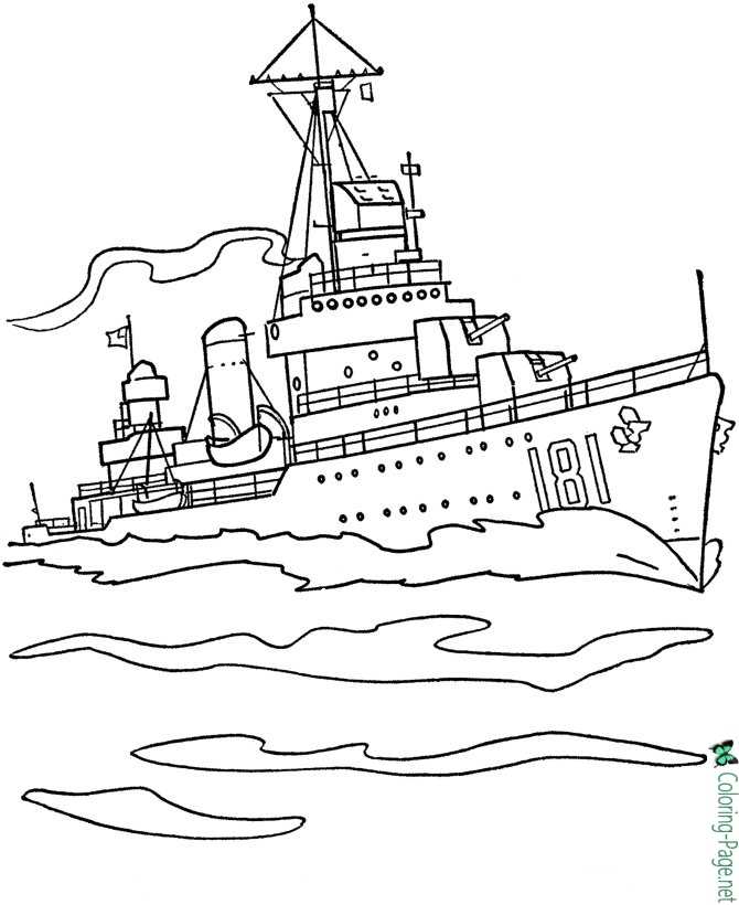Battleship Armed Forces Coloring Pages