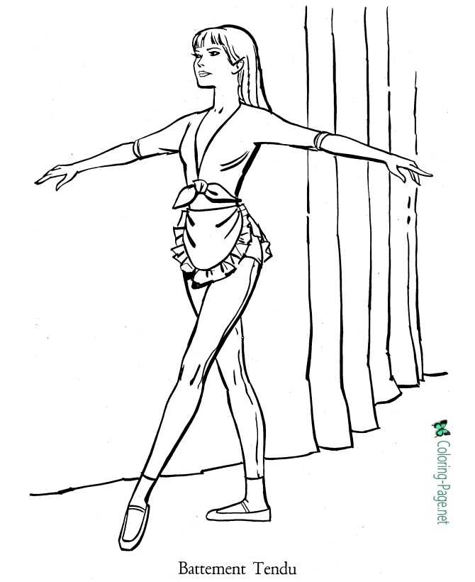 Battement Tendu ballet coloring page